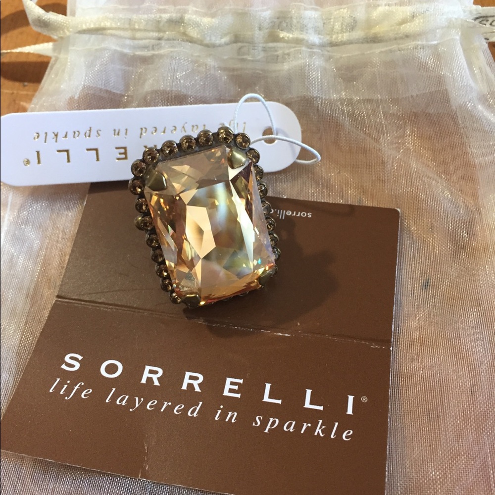 Large Sorrelli Amber Toned Cocktail Ring